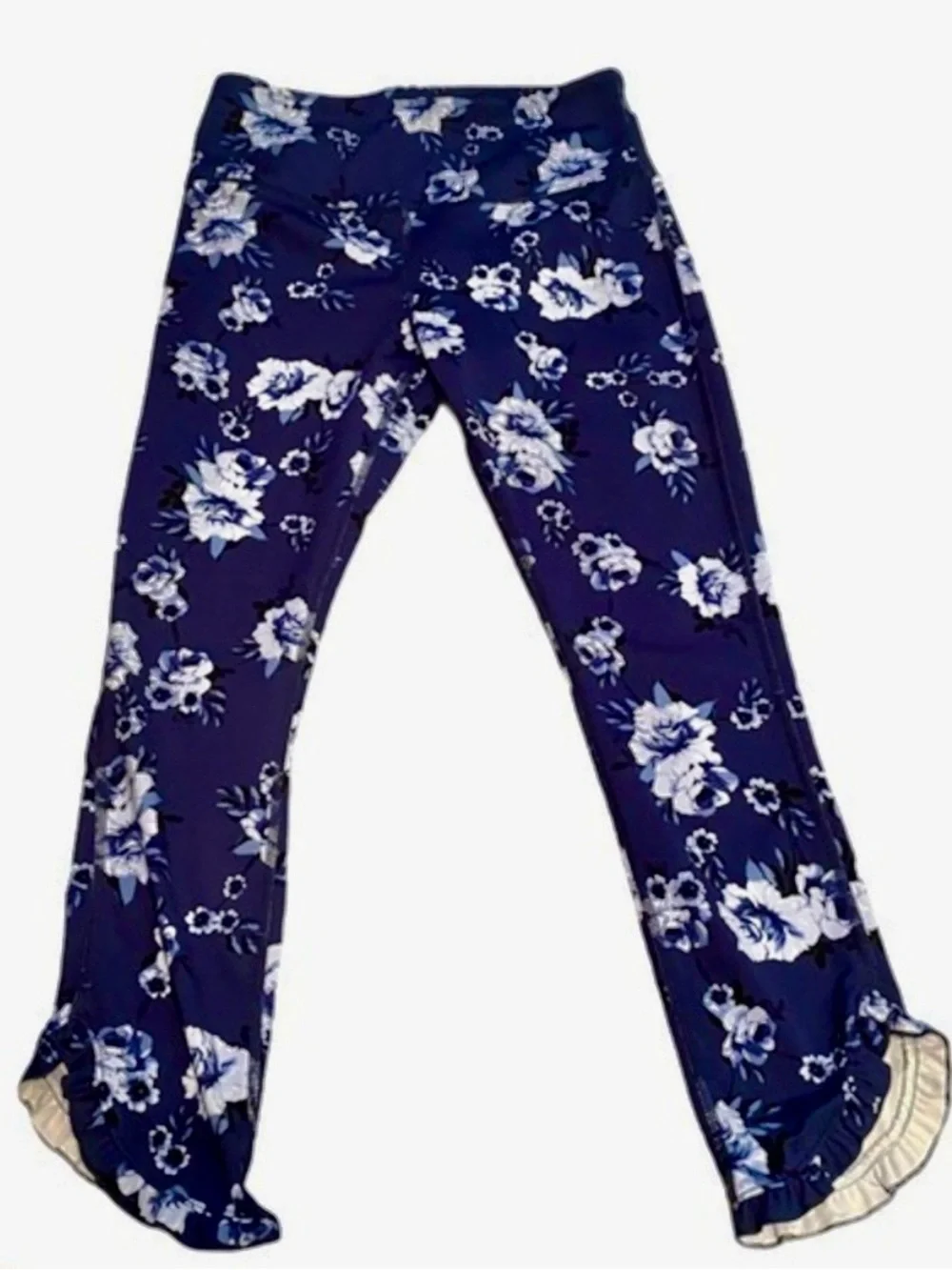 Kate Spade New York floral high waisted leggings w/ ruffles - Small